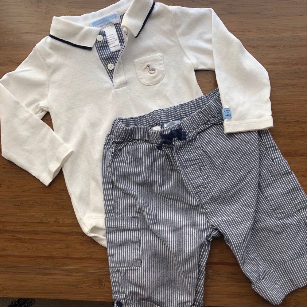 Janie & Jack 2-pc Summer Outfit + BONUS shirt